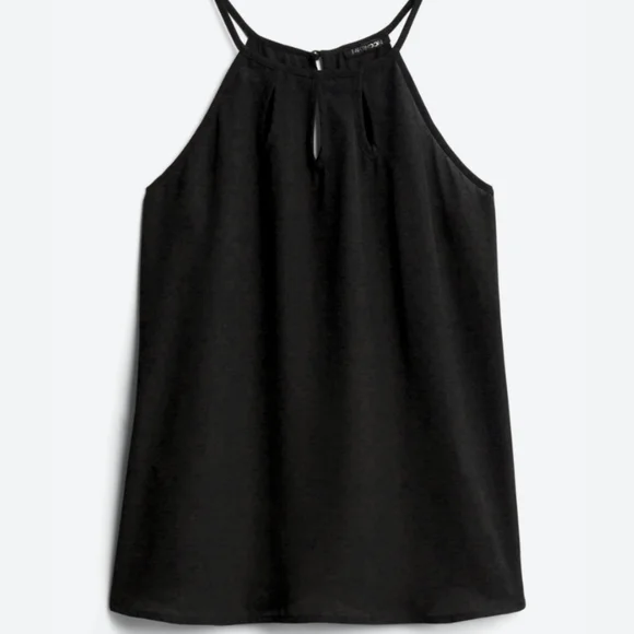 PAPERMOON, Walita, Cutout Detail V-Neck, Sleeveless Black Tank Blouse, XL - Picture 1 of 7